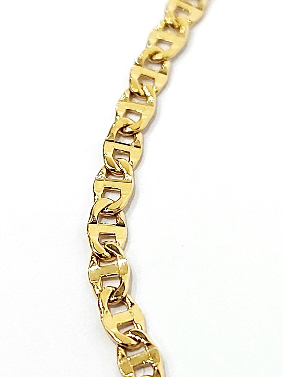 Bracciale catena piatta lucida in oro 18 kt - Oreficeria