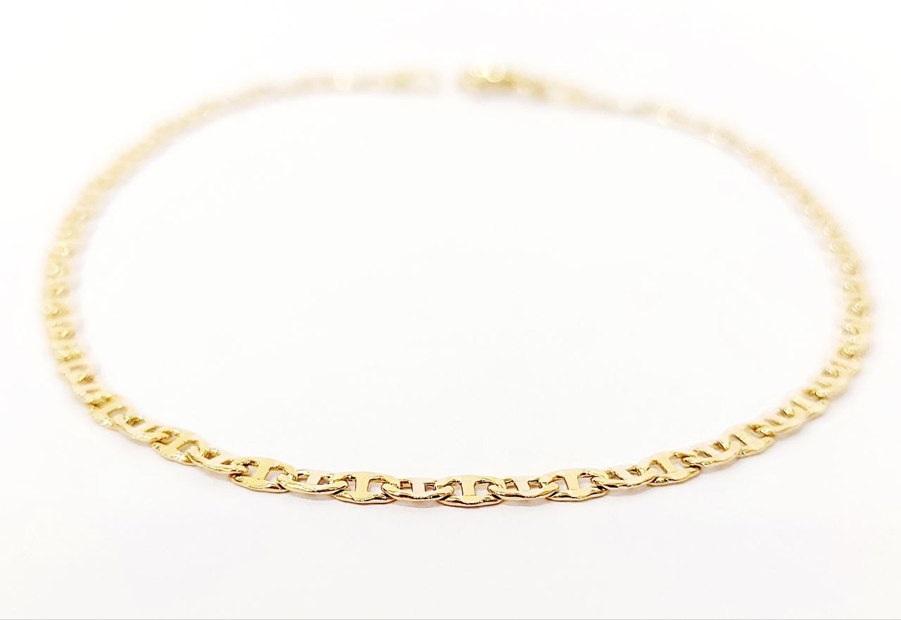 Bracciale catena piatta lucida in oro 18 kt - Oreficeria