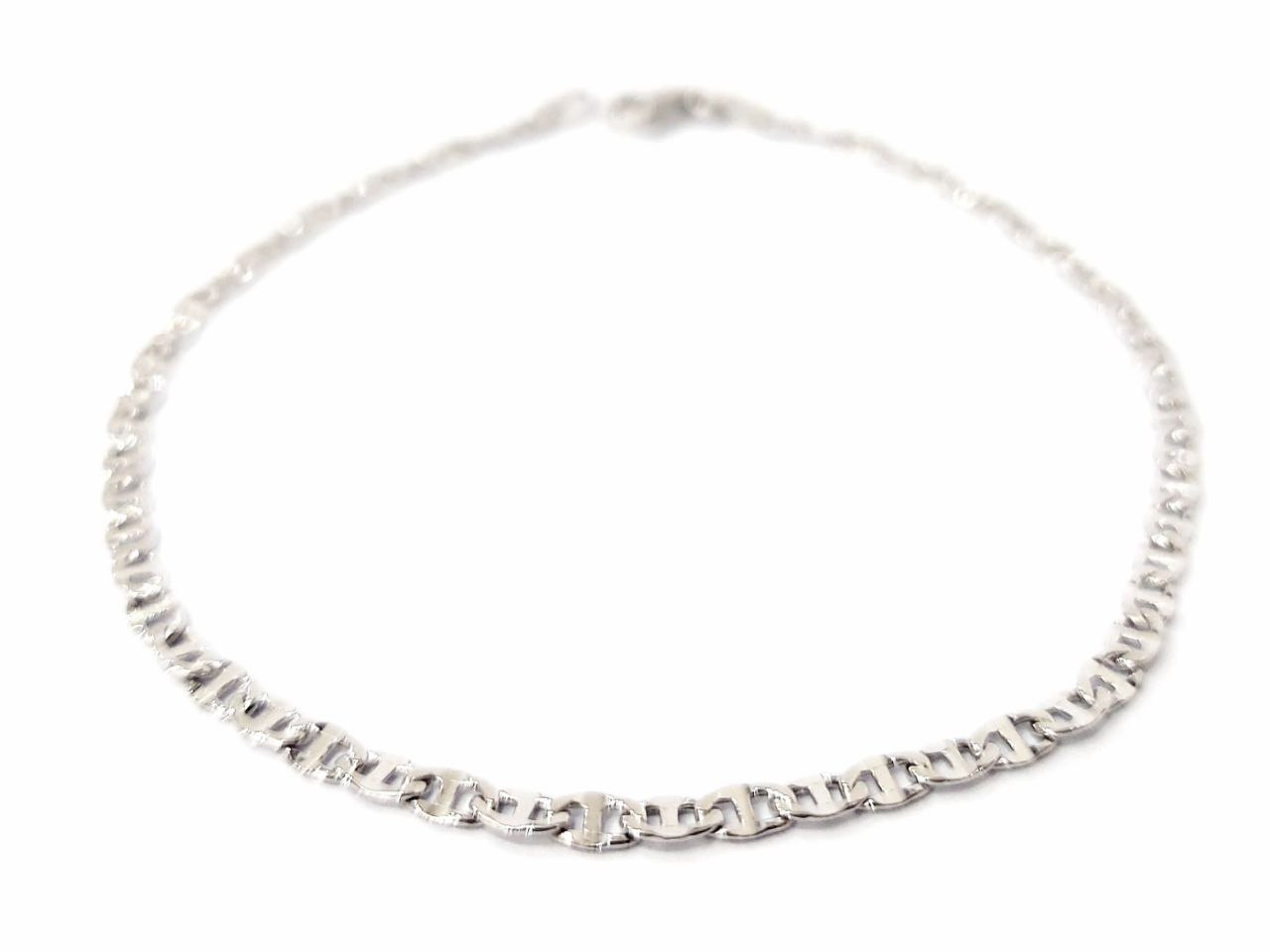 Bracciale Oro Bianco 18 kt (750) catena piatta unisex - Oreficeria