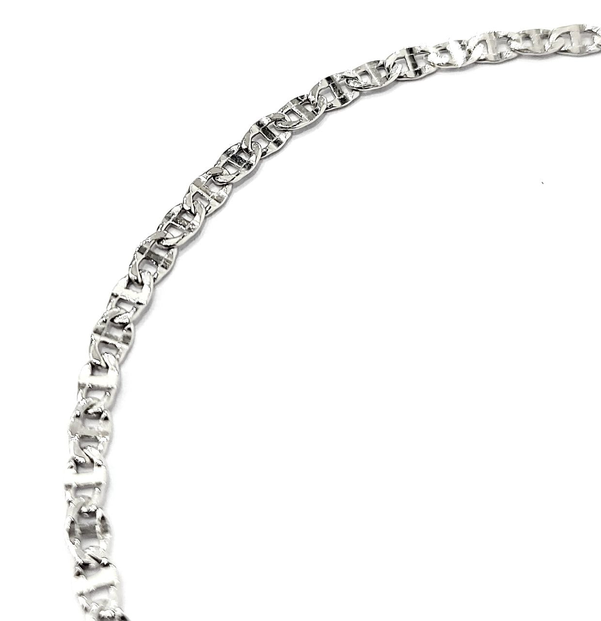 Bracciale Oro Bianco 18 kt (750) catena piatta unisex - Oreficeria