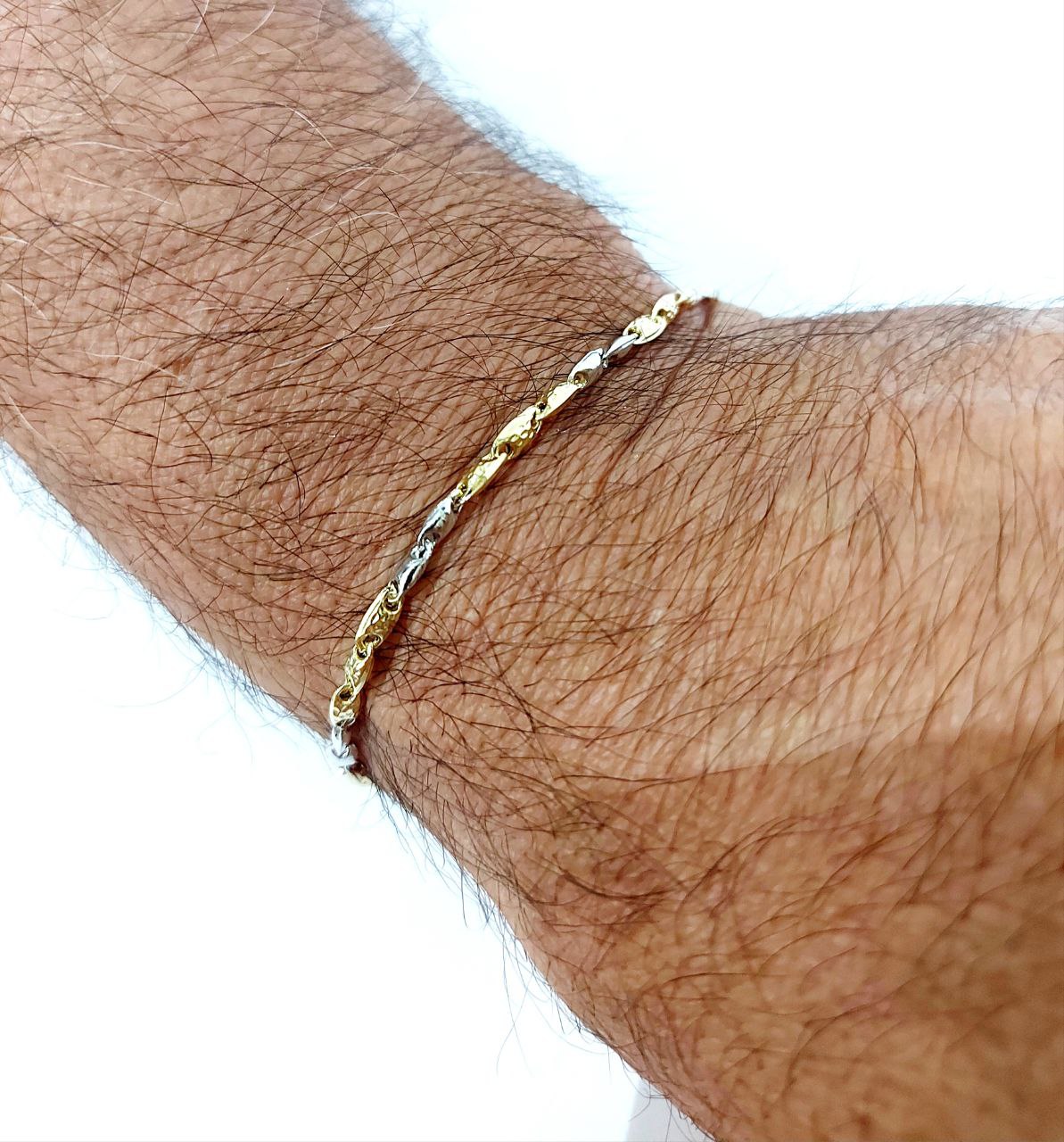 Bracciale maglia chicco decorato in oro 18 kt - Oreficeria