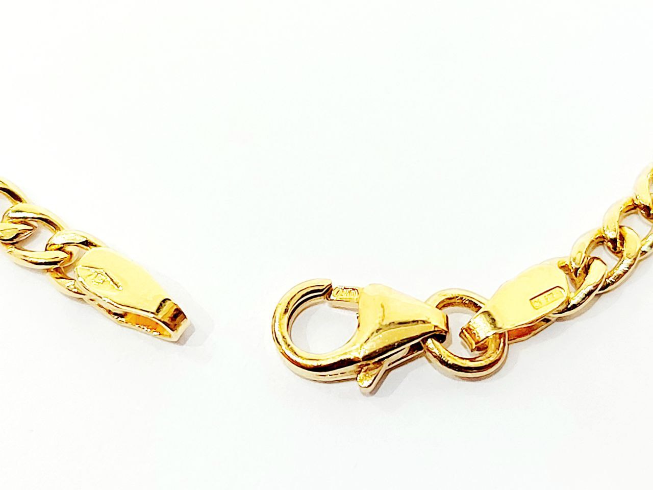 Bracciale Oro Bianco e Oro Giallo 18 kt (750) catena piatta unisex - Oreficeria