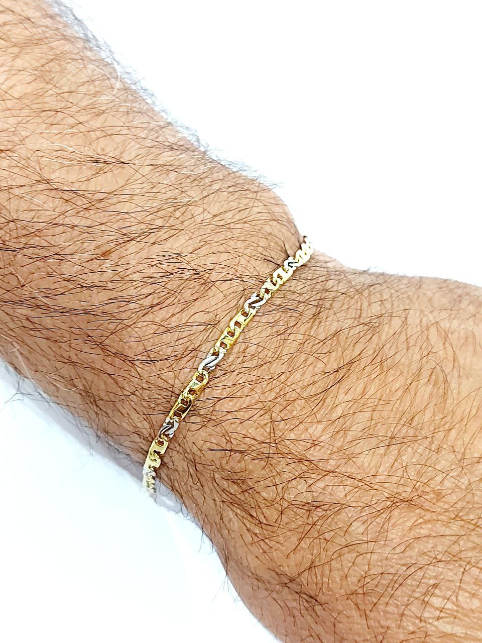 Bracciale intrecciato catena piatta in oro 18 kt - Oreficeria