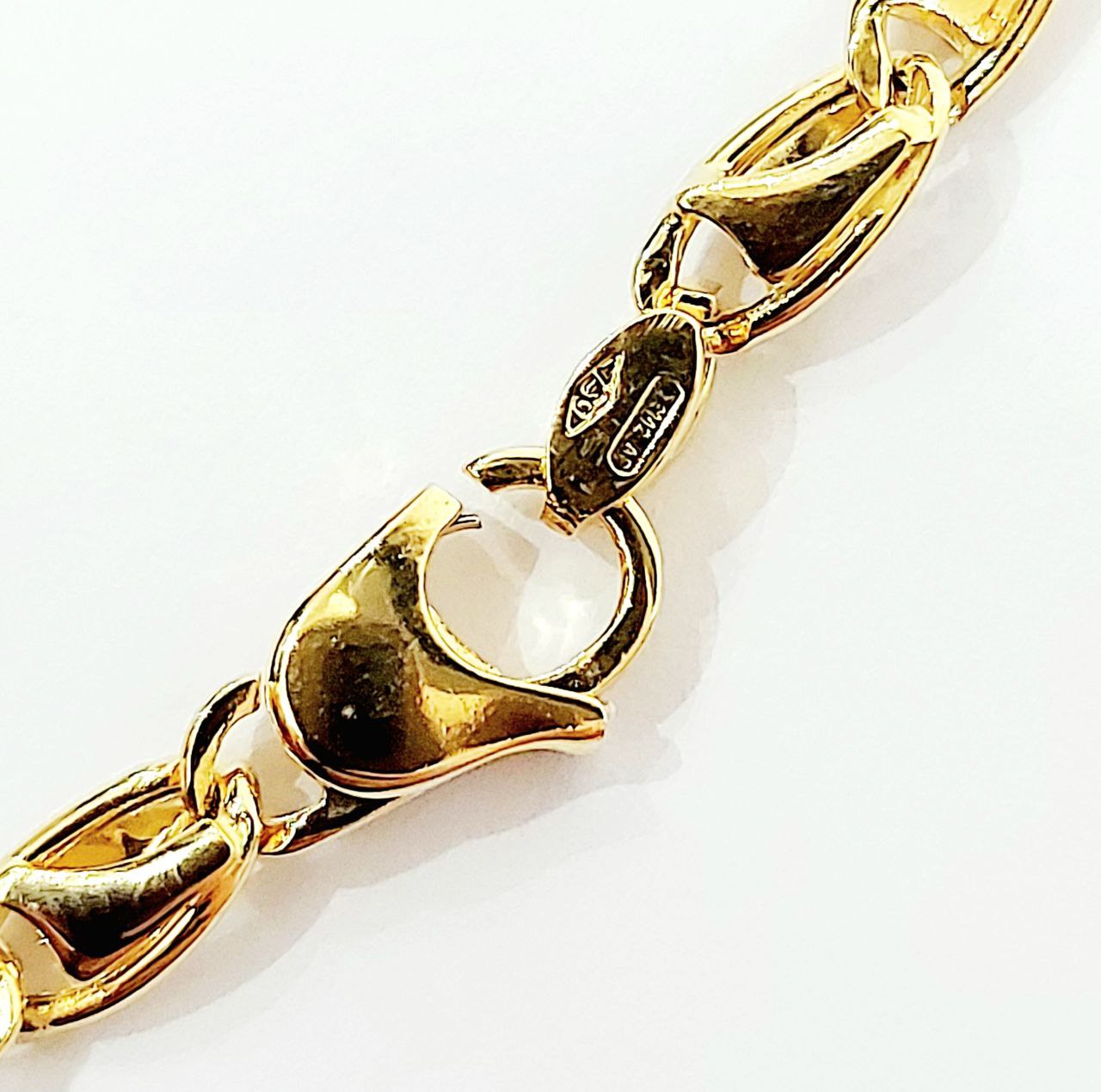 Bracciale Oro bianco e Oro Giallo 18 kt-750 catena maglie piatte unisex