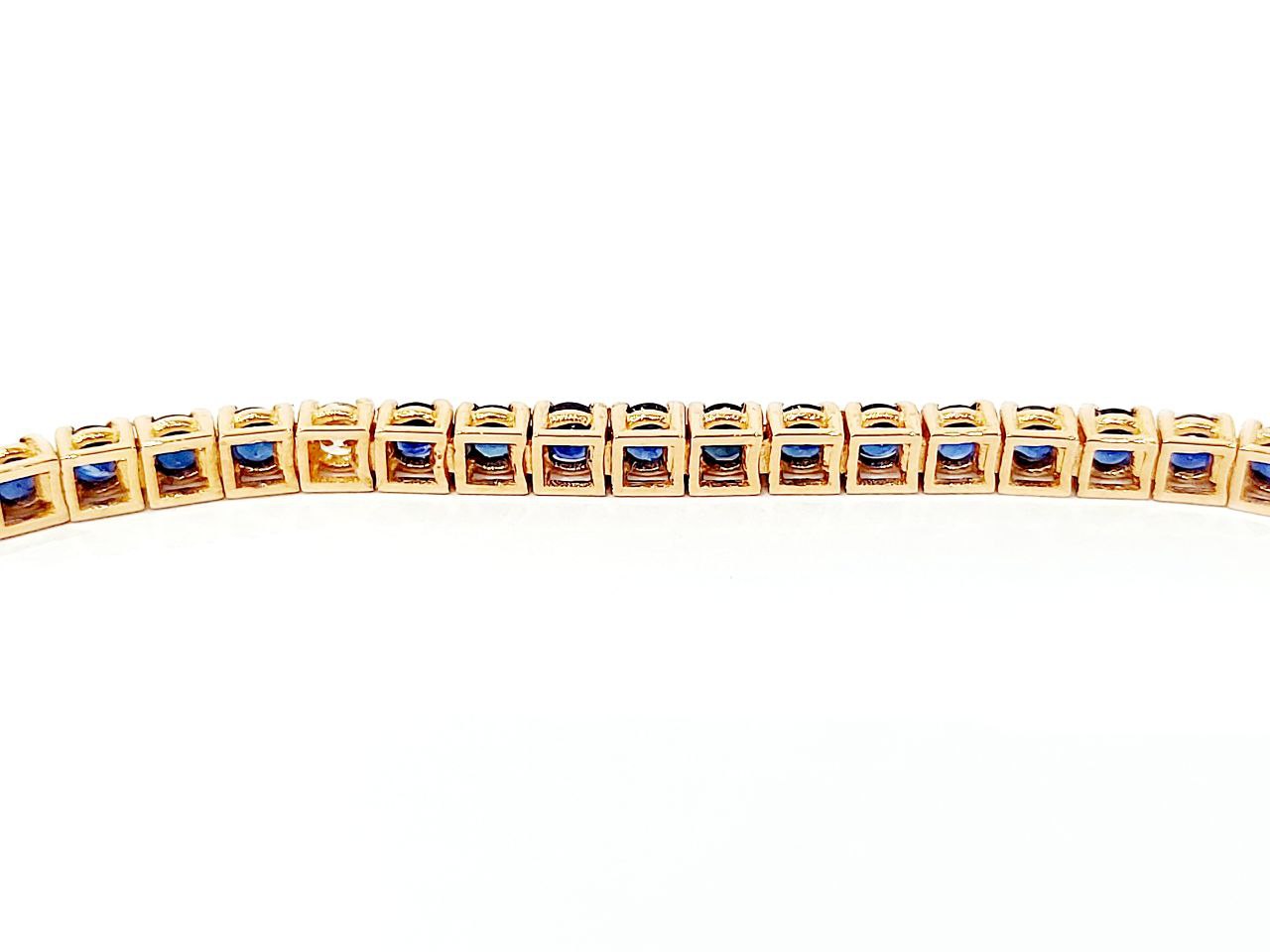 Bracciale modello Tennis Oro Rosa 18kt-750 Diamanti ct 0,27 ct e Zaffiri blu 4,54 ct
