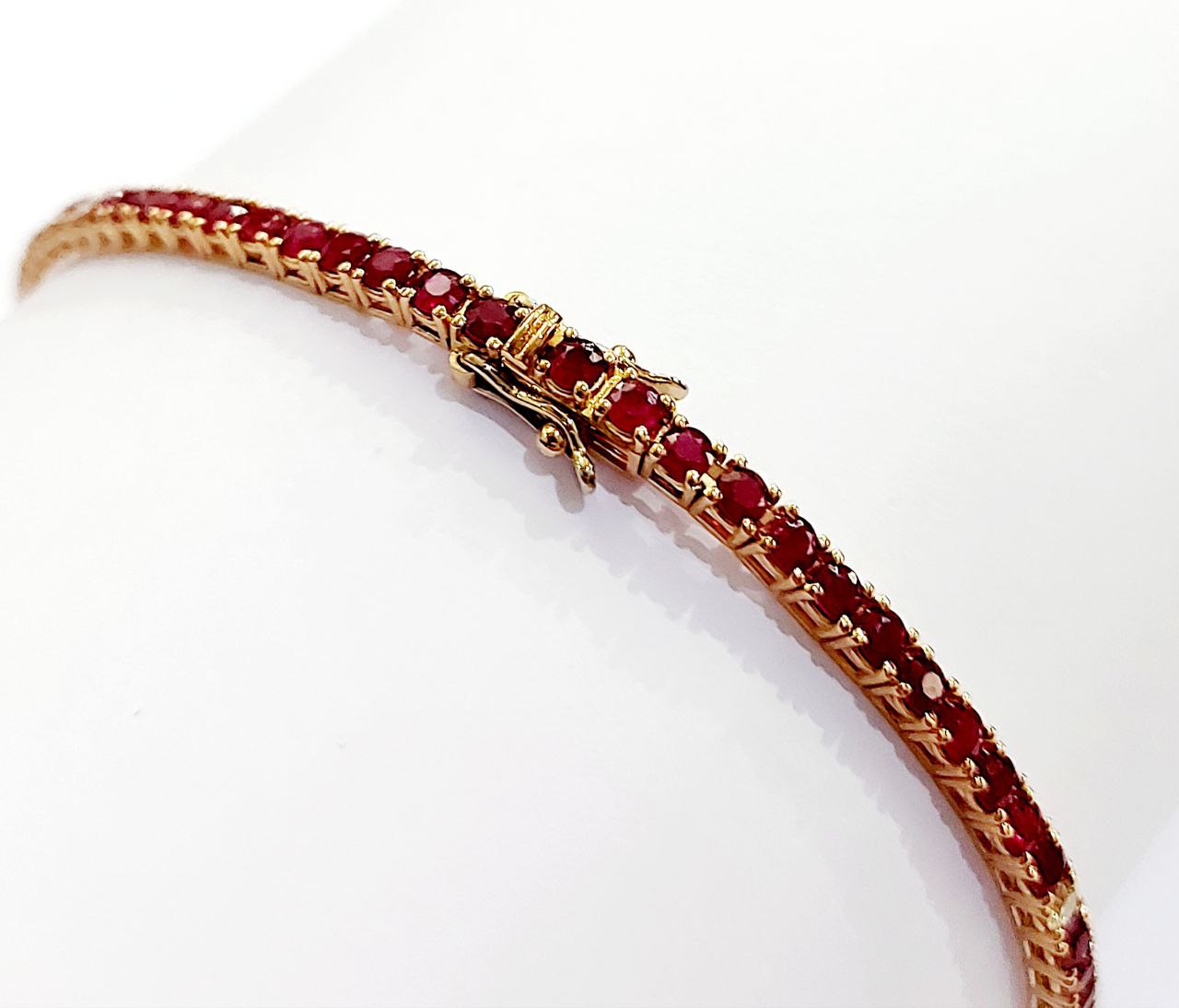 Bracciale Tennis Unisex 21 cm Oro Rosa 18kt-750 Rubini -Gem Tech