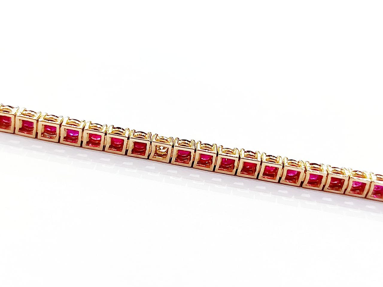 Bracciale Tennis Unisex 21 cm Oro Rosa 18kt-750 Rubini -Gem Tech
