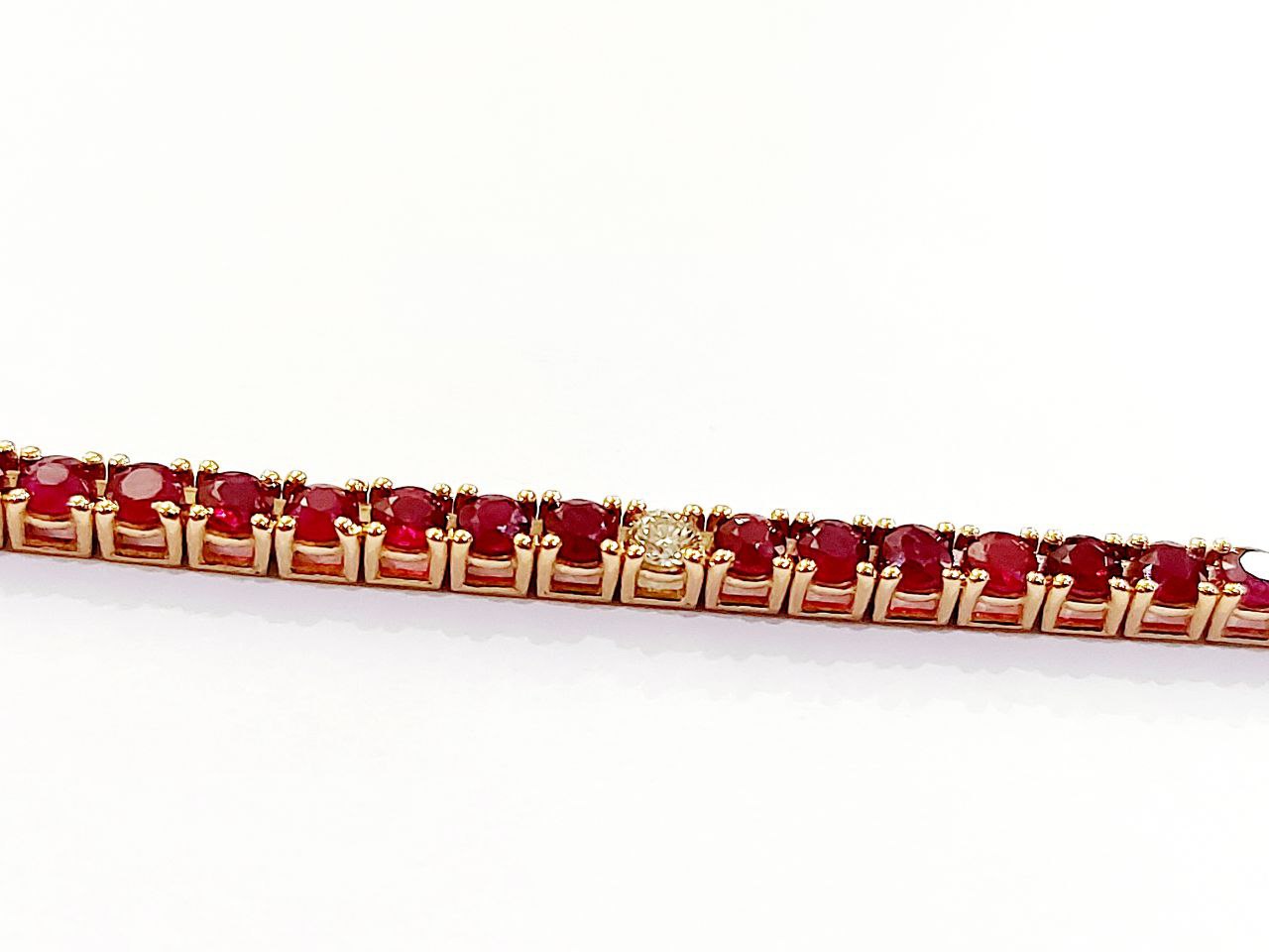 Bracciale Tennis Unisex 21 cm Oro Rosa 18kt-750 Rubini -Gem Tech