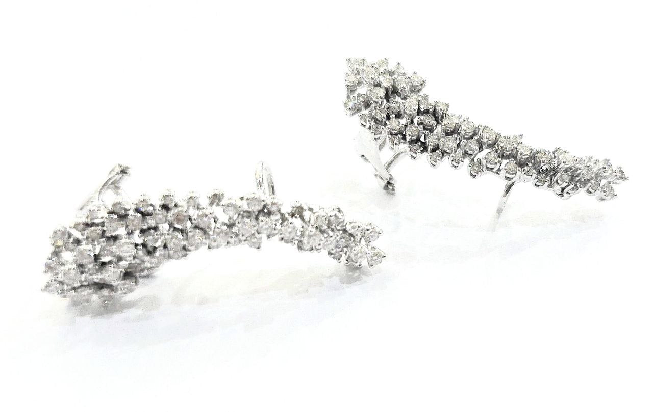 Orecchini fantasia che copre l'orecchio Ear cuffs Oro bianco 18kt-750 Diamanti ct 1,69 GEM-TECH