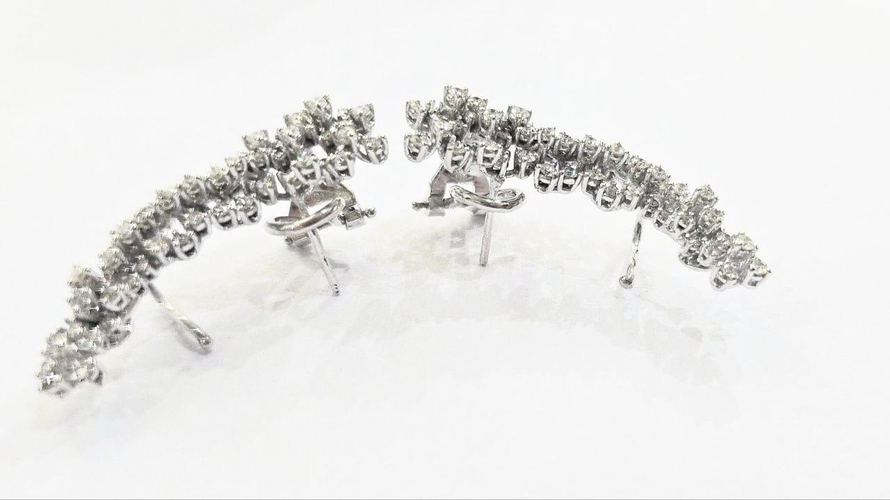 Orecchini fantasia che copre l'orecchio Ear cuffs Oro bianco 18kt-750 Diamanti ct 1,69 GEM-TECH