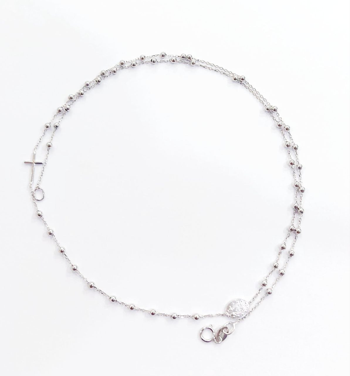 Collana rosario Unisex Oro Bianco 18kt (750) - Oreficeria