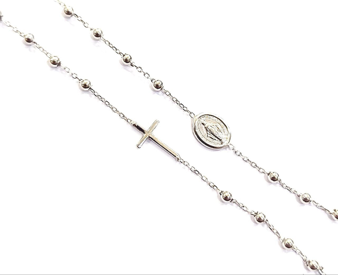 Collana rosario Unisex Oro Bianco 18kt (750) - Oreficeria