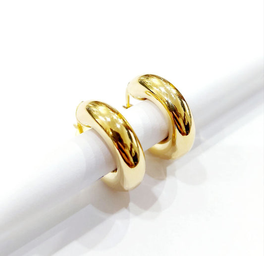Orecchini a cerchio bombati in oro 18kt - Oreficeria