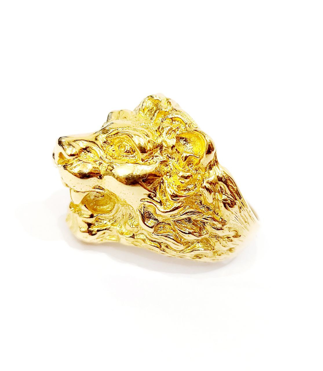 Anello testa di Leone in Oro 18kt - Oreficeria