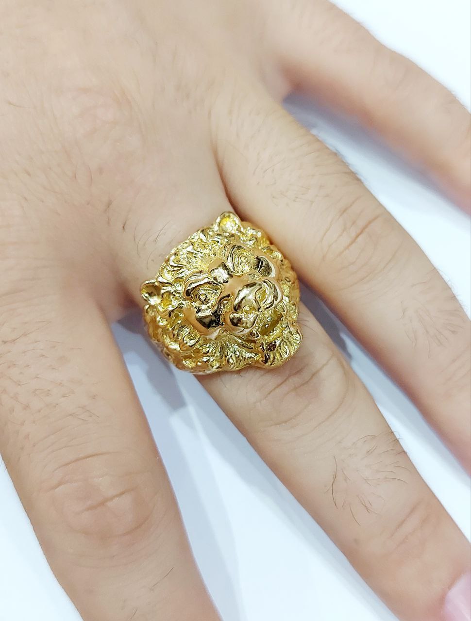 Anello testa di Leone in Oro 18kt - Oreficeria