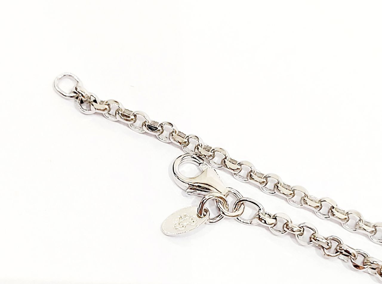 Collana con pendente Uomo Rosa Dei Venti Oro 18kt-750 Zaffriro blu Spinelli Naturali Sfaccettati