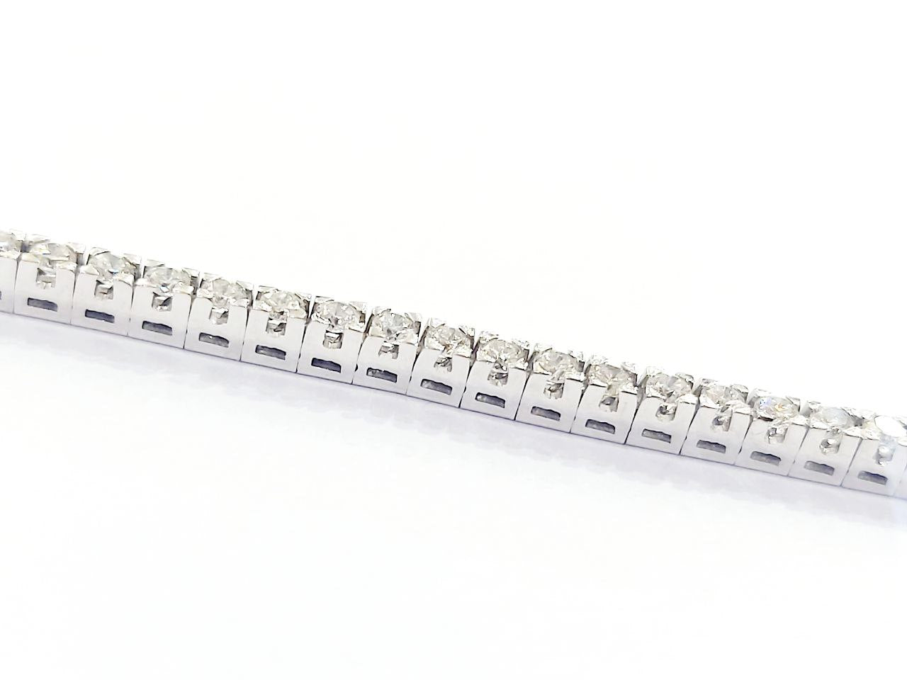 Bracciale modello tennis in Oro Bianco 18 kt con Diamanti bianchi naturali CT 1,10- 18,50 cm