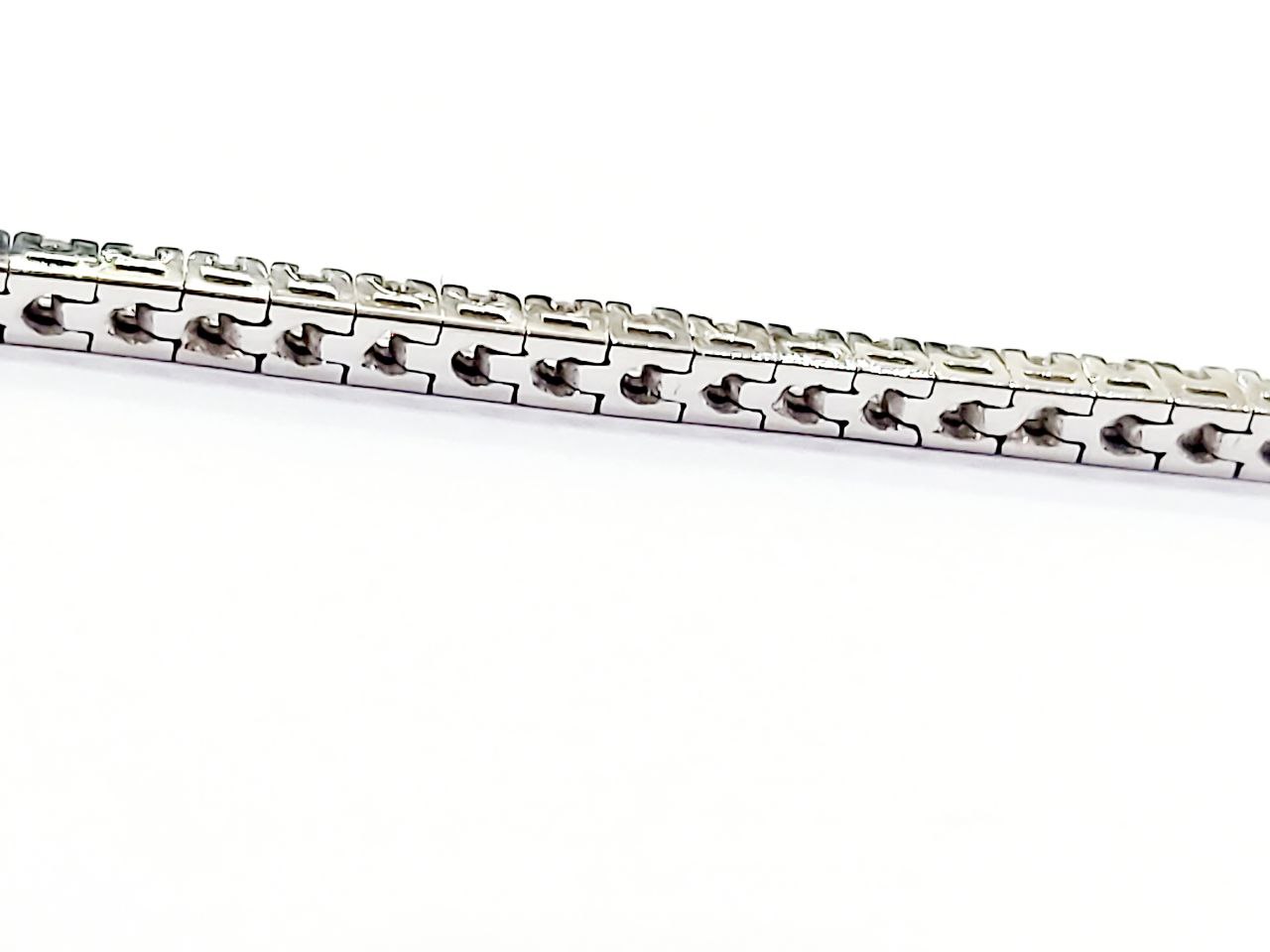 Bracciale modello tennis in Oro Bianco 18 kt con Diamanti bianchi naturali CT 1,10- 18,50 cm