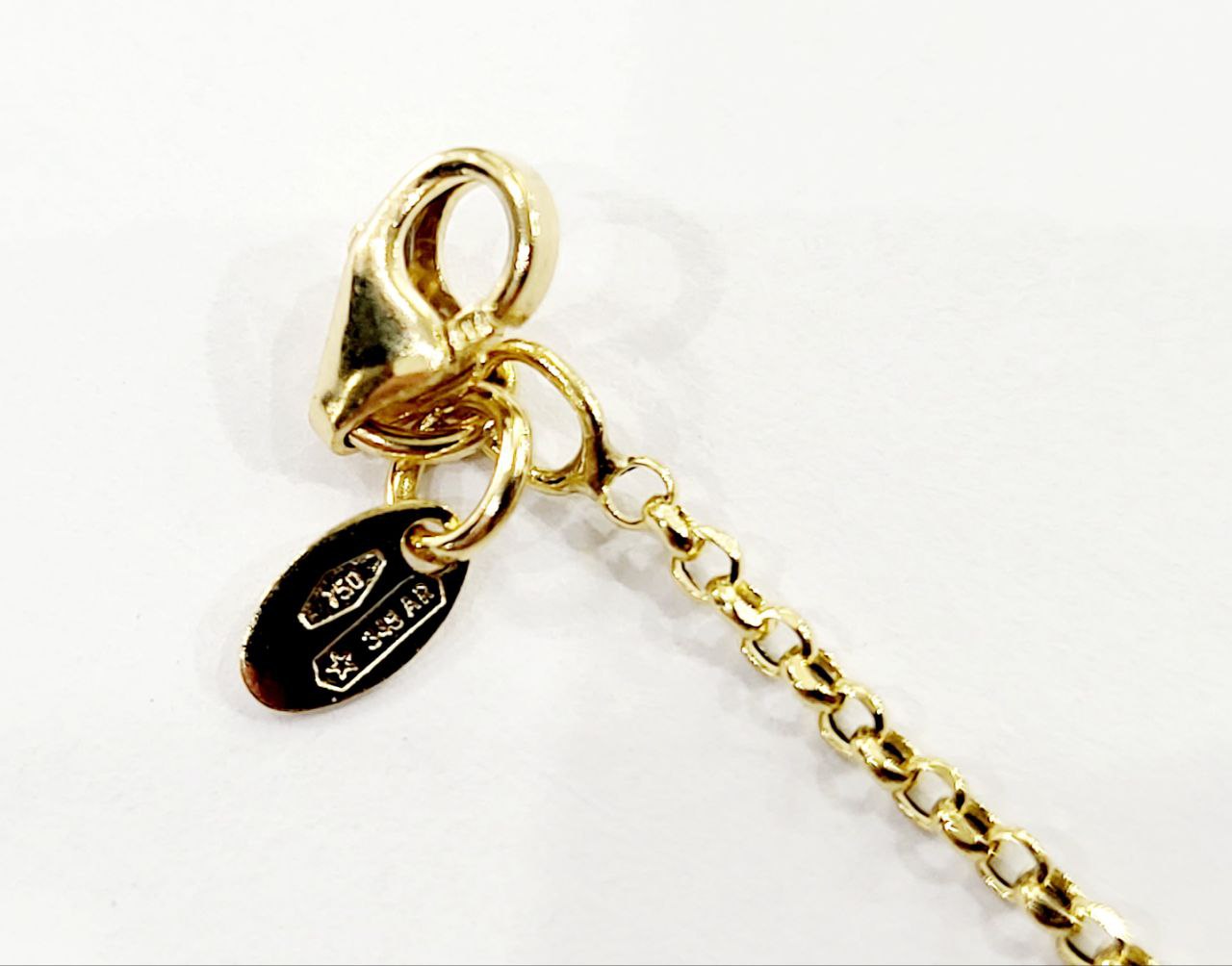 Collana rollo' con pendente Croce in pave' in Oro Giallo con Diamanti 0,40 ct 18 kt-750