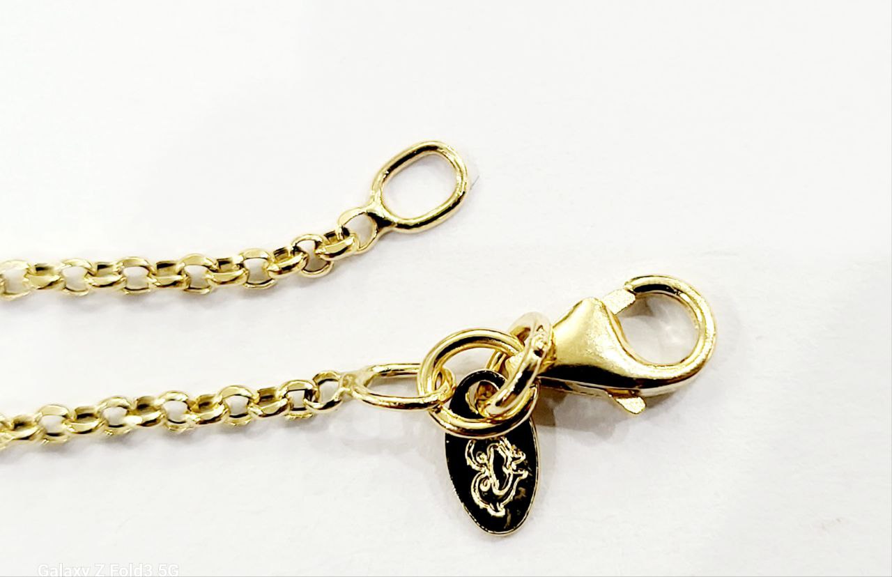 Collana rollo' con pendente Croce in pave' in Oro Giallo con Diamanti 0,40 ct 18 kt-750