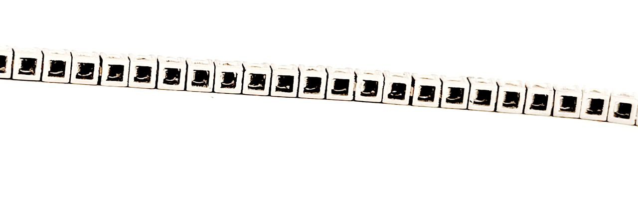 Bracciale Modello Tennis in Oro Bianco  con Diamanti neri ct 1,78 -20cm 18kt-750