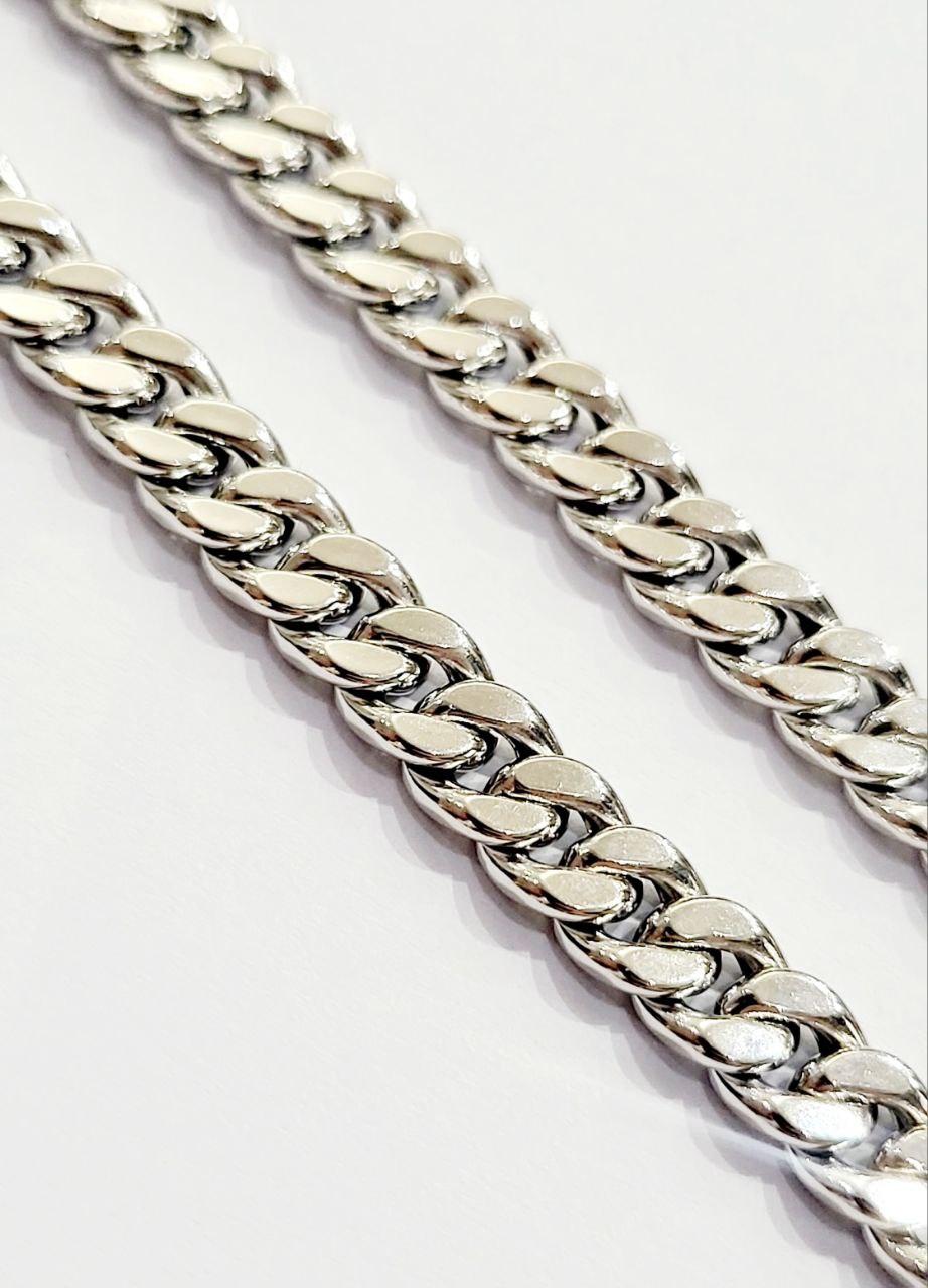 Collier Unisex in maglia grumetta in Oro bianco 18 Kt (750) - Oreficeria