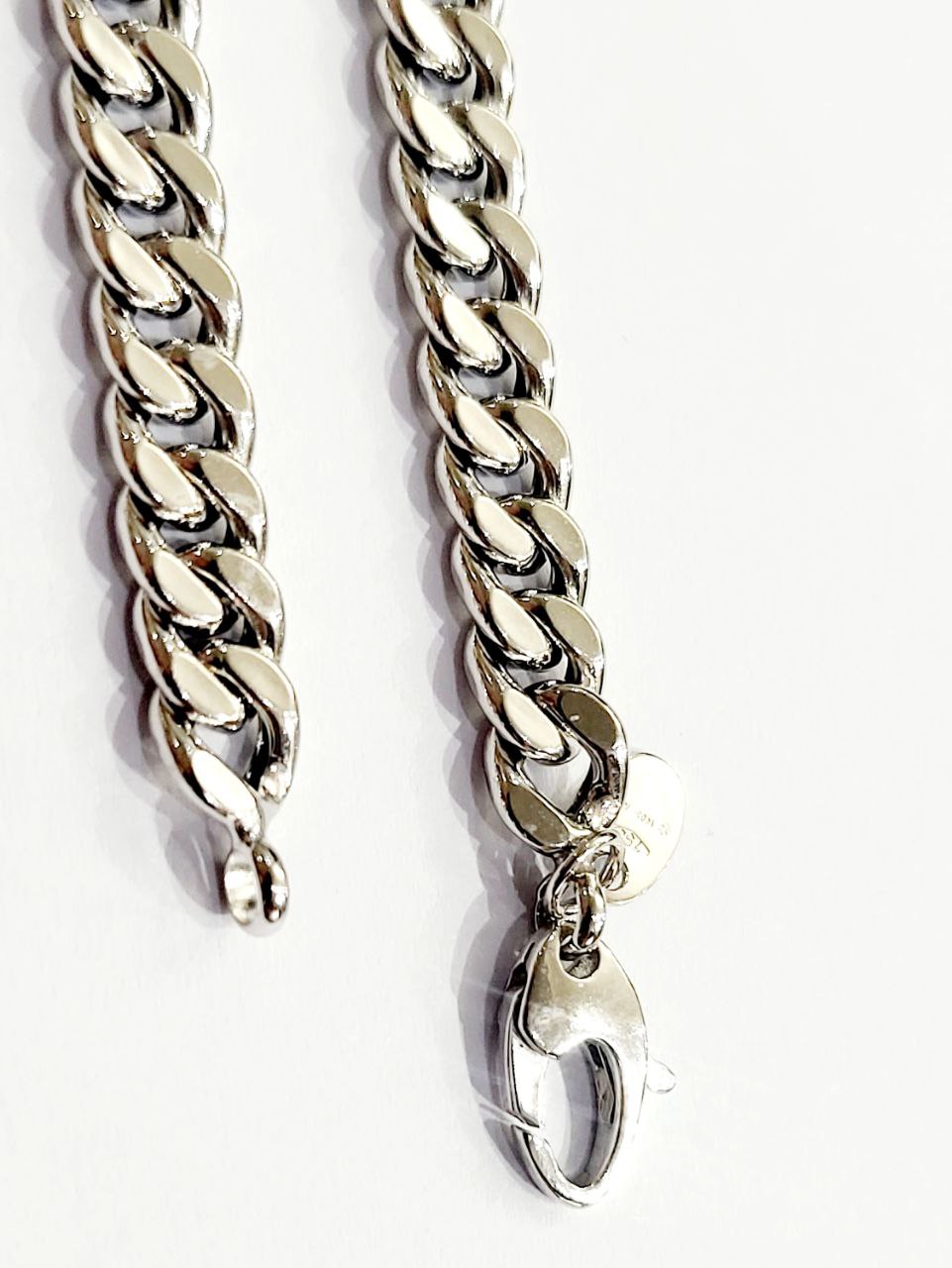 Collier Unisex in maglia grumetta in Oro bianco 18 Kt (750) - Oreficeria