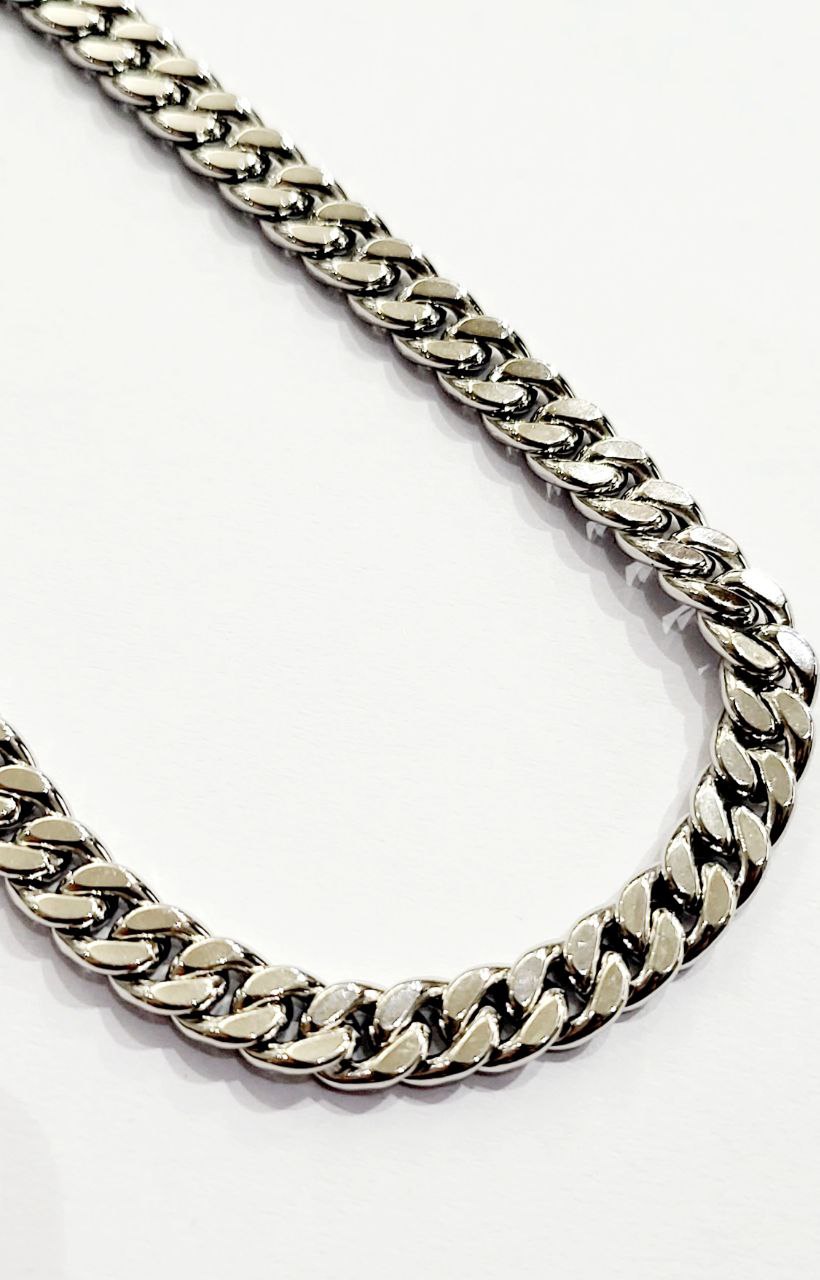 Collier Unisex in maglia grumetta in Oro bianco 18 Kt (750) - Oreficeria