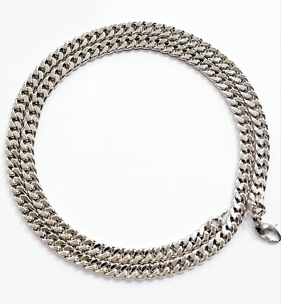Collier Unisex in maglia grumetta in Oro bianco 18 Kt (750) - Oreficeria