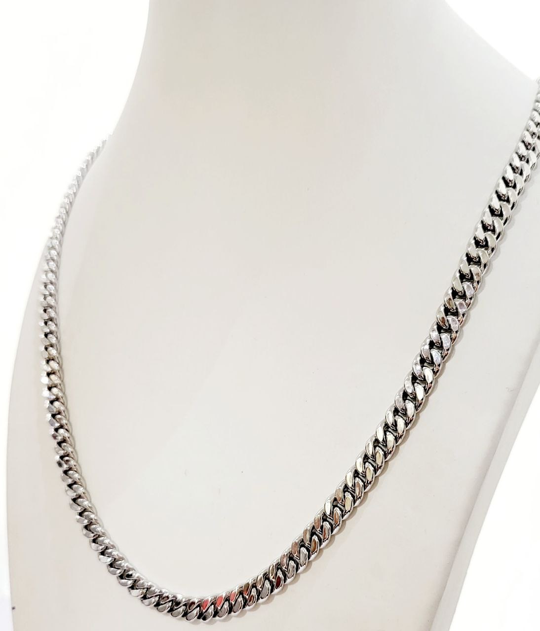Collier Unisex in maglia grumetta in Oro bianco 18 Kt (750) - Oreficeria