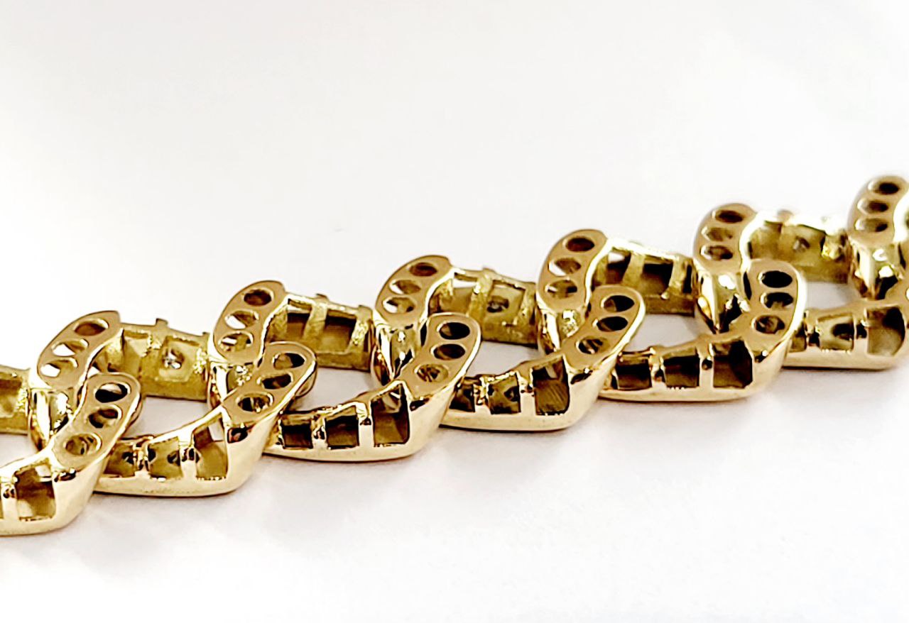 Bracciale unisex grumetta Oro Giallo 18kt-750 ct 1,55 Diamanti