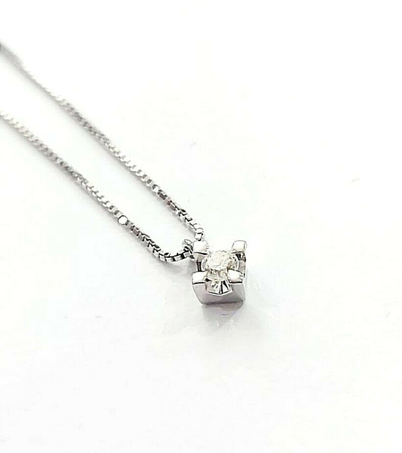 Collana punto luce in Oro Bianco con Diamante 0,25 ct 18 kt (750)
