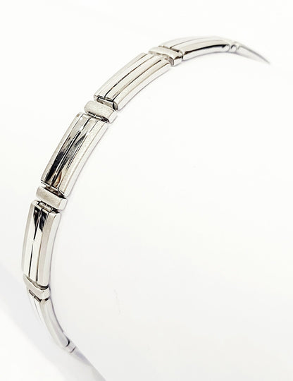 Bracciale piastre lucide e satinate in oro 18 kt - oreficeria