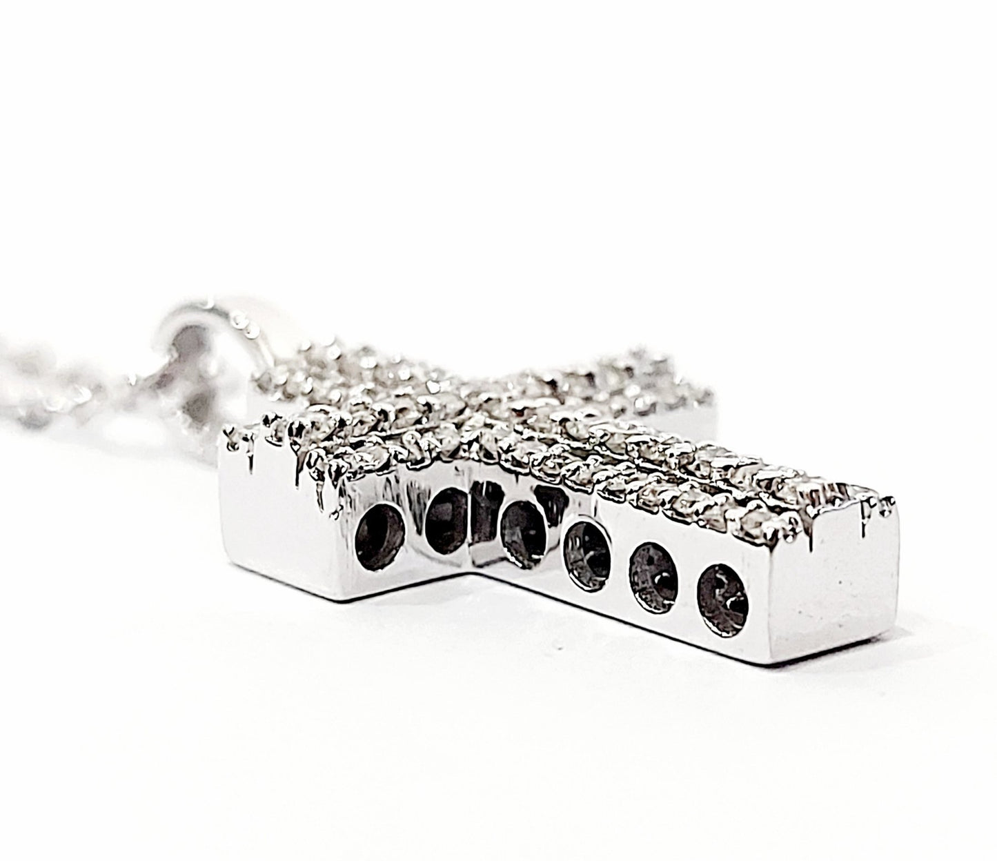 Collana e pendente croce Diamanti 0,45 ct in Oro Bianco 18kt (750)