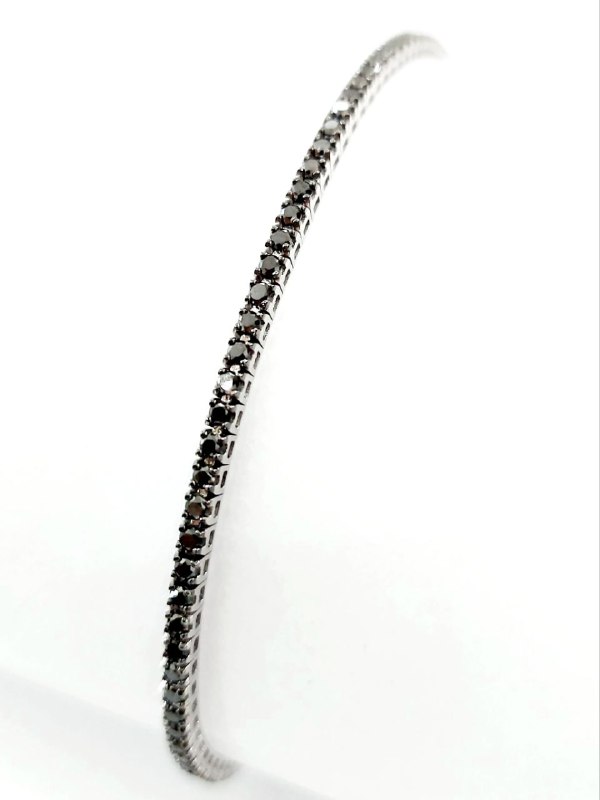 Bracciale Tennis Crieri Poesia in Oro Bianco con Diamanti Fancy Black 2,00 ct 18 kt (750)