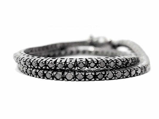 Bracciale Tennis in Oro Brunito con e Diamanti Black 2,18 ct 18 kt (750)