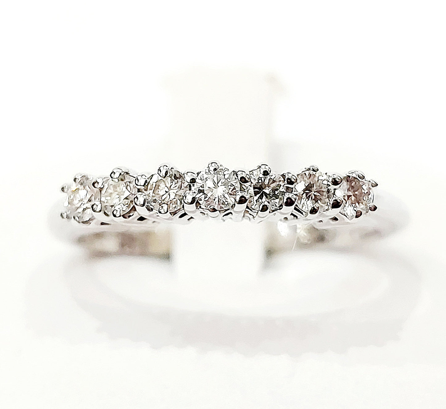 Anello veretta a 7  Astralia con Diamanti 0,52 ct in Oro Bianco 18kt (750)