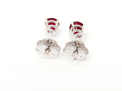 Orecchini punto luce con Rubini 0,50 ct in Oro Bianco 18 kt (750)