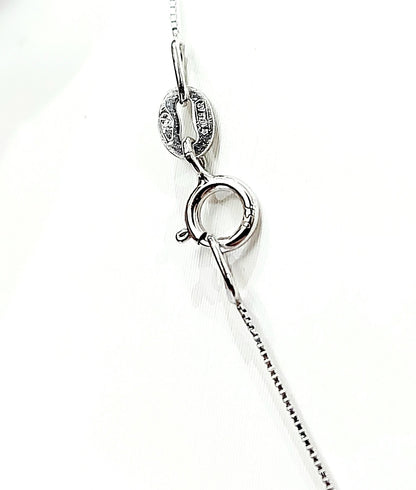 Collana e pendente punto luce a cipollina in Oro Bianco con Diamante 0,15 ct 18 kt (750)