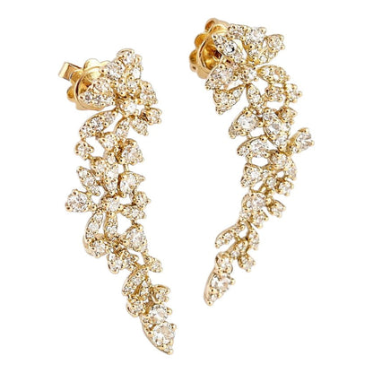 Orecchini lobo ear climber con Diamanti ct 1,80 in oro giallo 18kt (750)