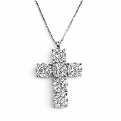 Collana con pendente croce modello magic con Diamanti ct 0,84 in oro bianco 18kt (750)