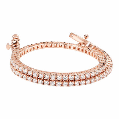 Bracciale tennis con Diamanti bianchi 1,47 ct - 16 Cm - in oro rosa 18kt (750)