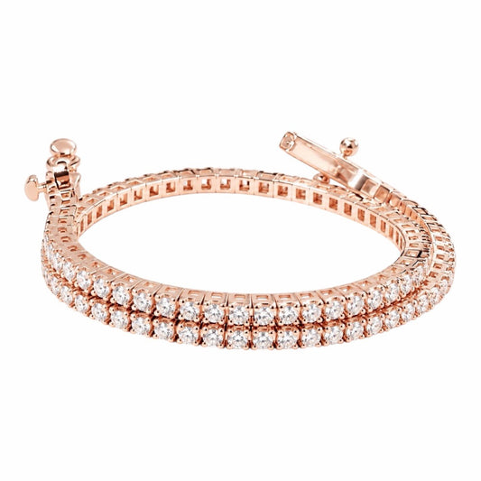 Bracciale tennis con Diamanti bianchi 1,47 ct - 16 Cm - in oro rosa 18kt (750)