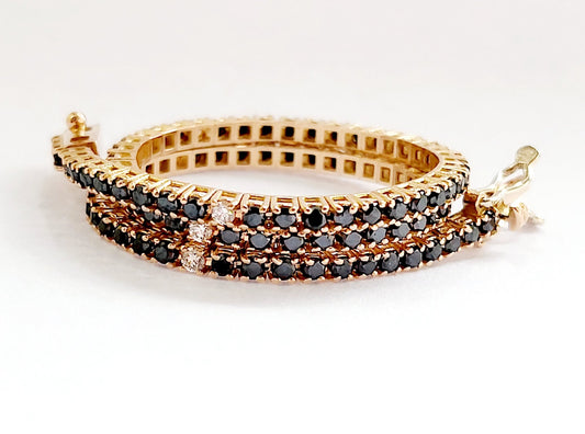Bracciale Tennis Astralia in Oro Rosa con Diamanti neri 2,40 ct e bianchi 0,15 ct 18 kt (750)