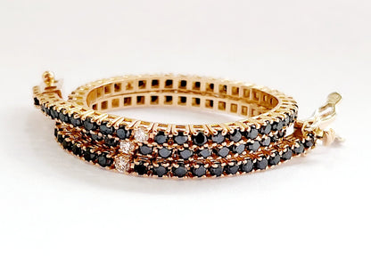 Bracciale Tennis Astralia in Oro Rosa con Diamanti neri 2,40 ct e bianchi 0,15 ct 18 kt (750)