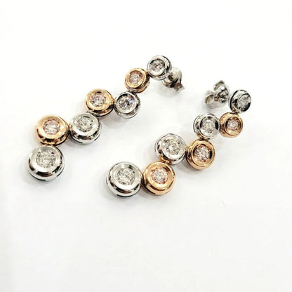 Orecchini a cipollina Astralia in Oro Bianco e Oro Rosa con Diamanti 2,02 ct 18 kt (750)