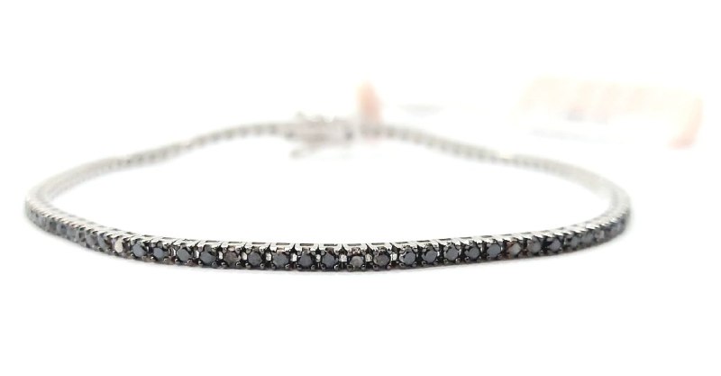 Bracciale Tennis Crieri Poesia in Oro Bianco con Diamanti Fancy Black 2,00 ct 18 kt (750)
