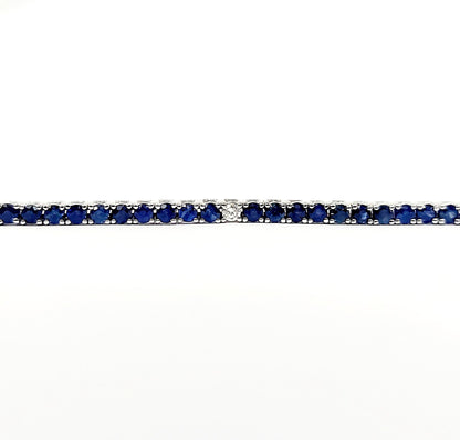 Bracciale Tennis Astralia in Oro Bianco con Zaffiri blu 4,00 ct e Diamanti 0,24 ct 18 kt (750)