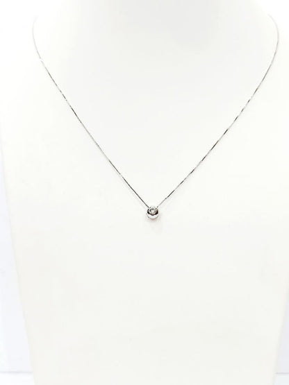Collana e pendente punto luce a cipollina in Oro Bianco con Diamante 0,10 ct 18 kt (750)