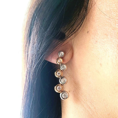 Orecchini a cipollina Astralia in Oro Bianco e Oro Rosa con Diamanti 2,02 ct 18 kt (750)